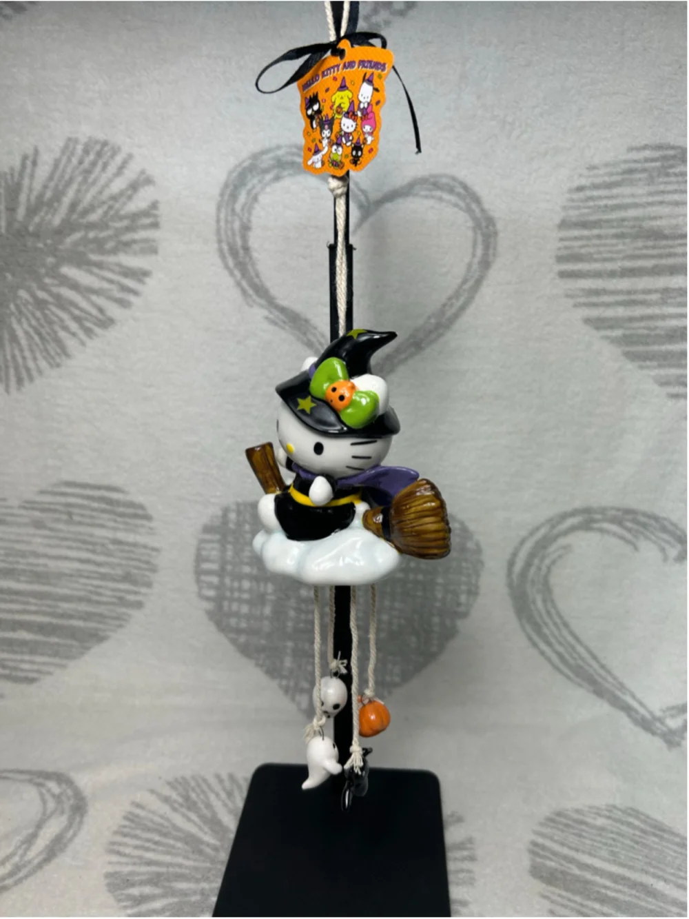 Blue Sky Clayworks Hello Kitty Witch Charm Wind Chime, Ceramic